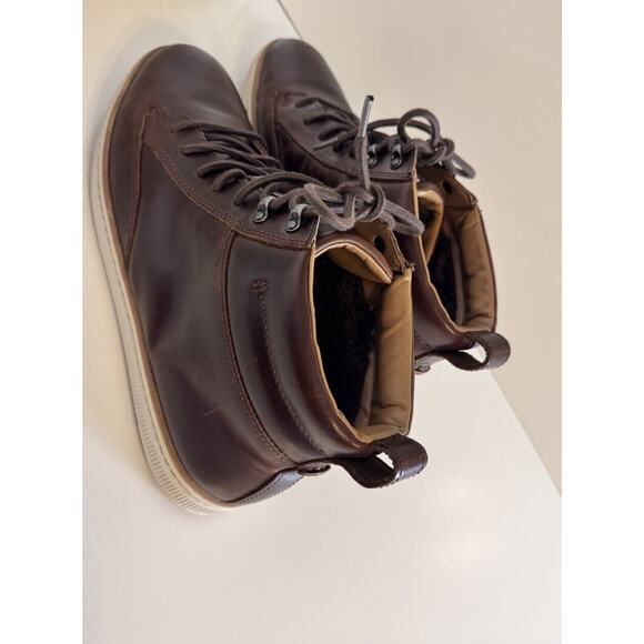 Clarks Norsen Mid Leatherback Boot FauxFur Lining British Tan 13 Academia 48-08